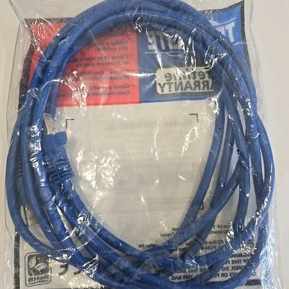 New Tripp Lite Model N262-010-BL Cat6a 10 Gbps Blue Shielded  Patch Cable RJ45